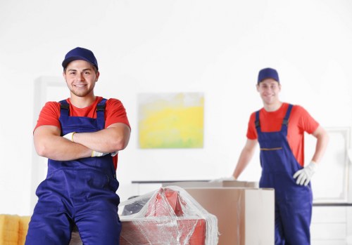 Millwall removals team preparing a flat move near Docklands