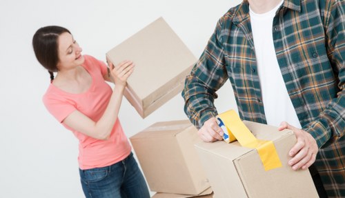 Packing and loading household belongings for a Millwall home move